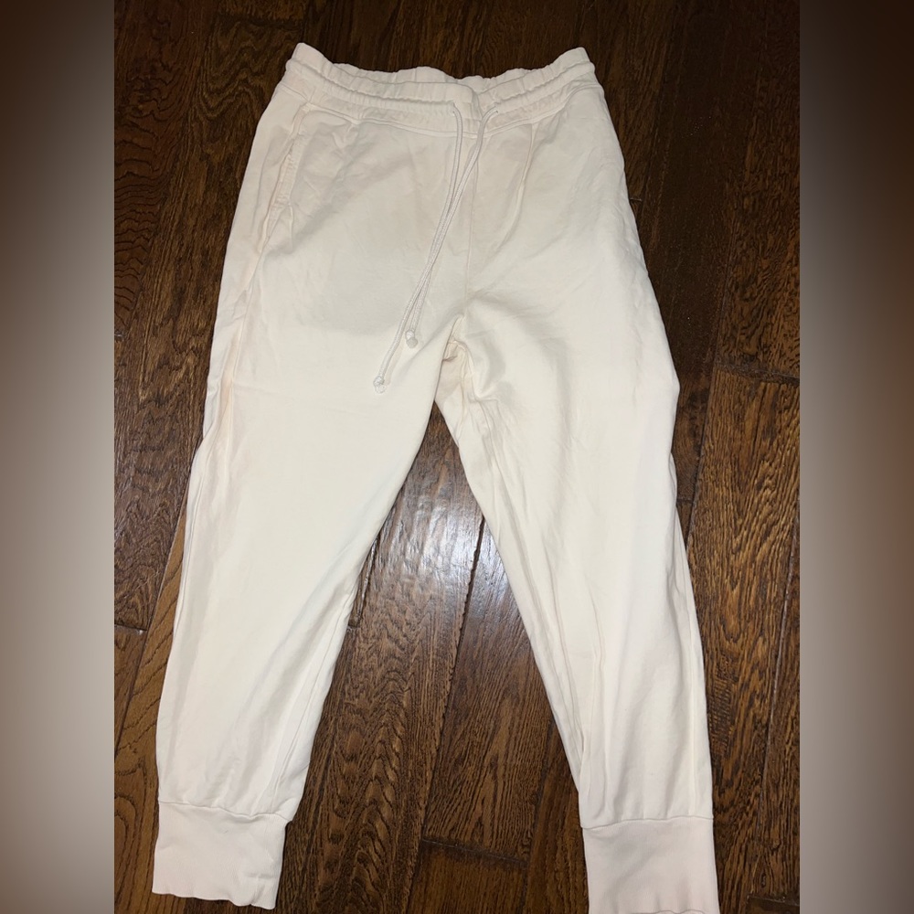 Fabletics, cream joggers